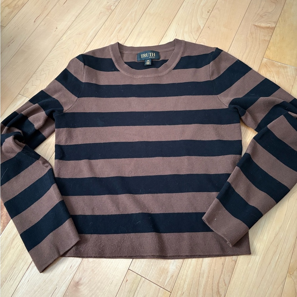 Truth Men's Stripes Sweater - Brown and Black